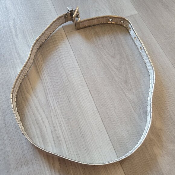 Vintage Silver Metal Belt With Buckle 40" - Picture 4 of 5